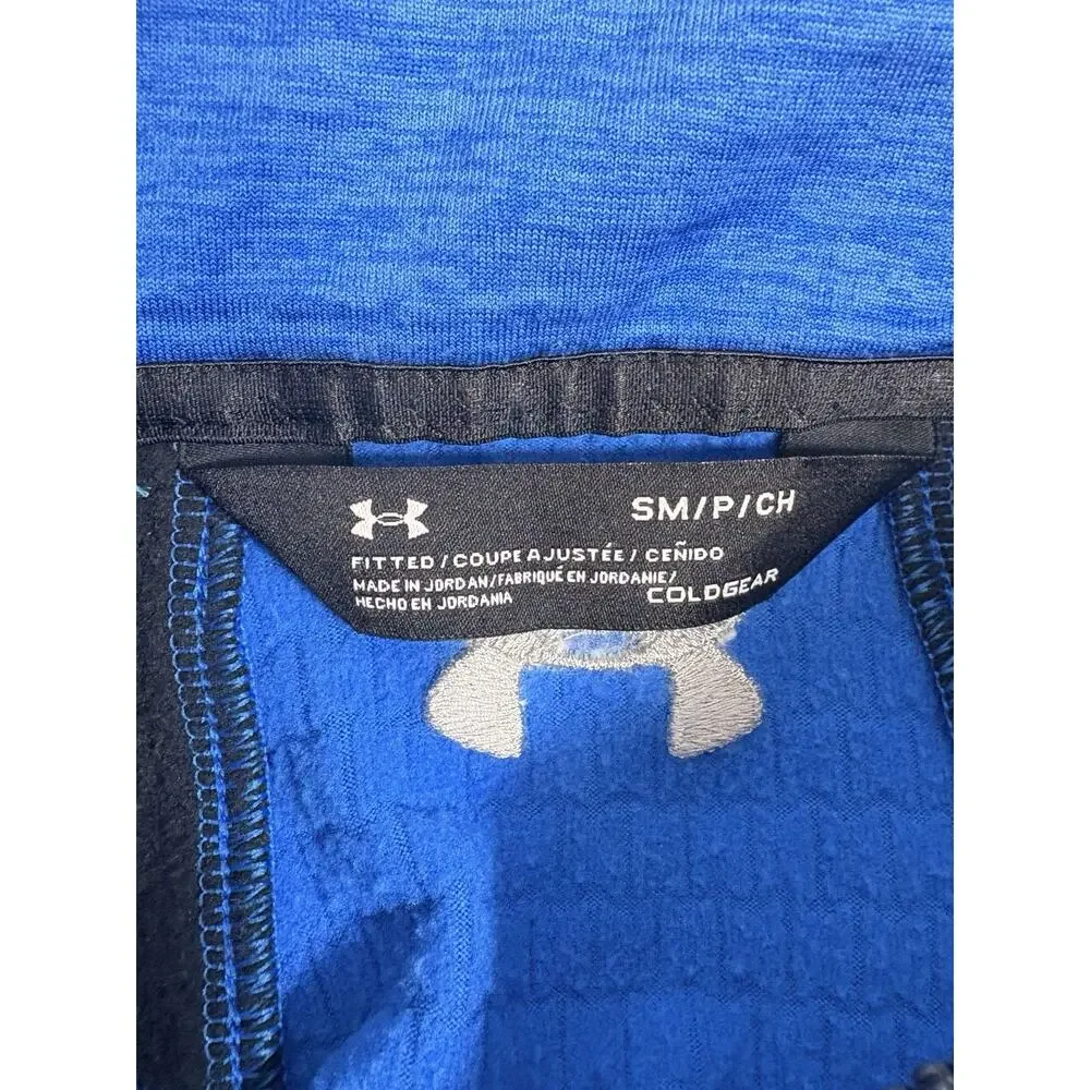 Under Armour Expanse Mens ColdGear Sz Small 1/4 Zip‎ Sweatshirt Blue/Black